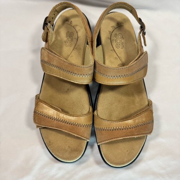 SAS Nudu Dawn Heel Strap Sandals Woman’s 8M Metallic Blush Pink Two-Tone Leather - Picture 1 of 16